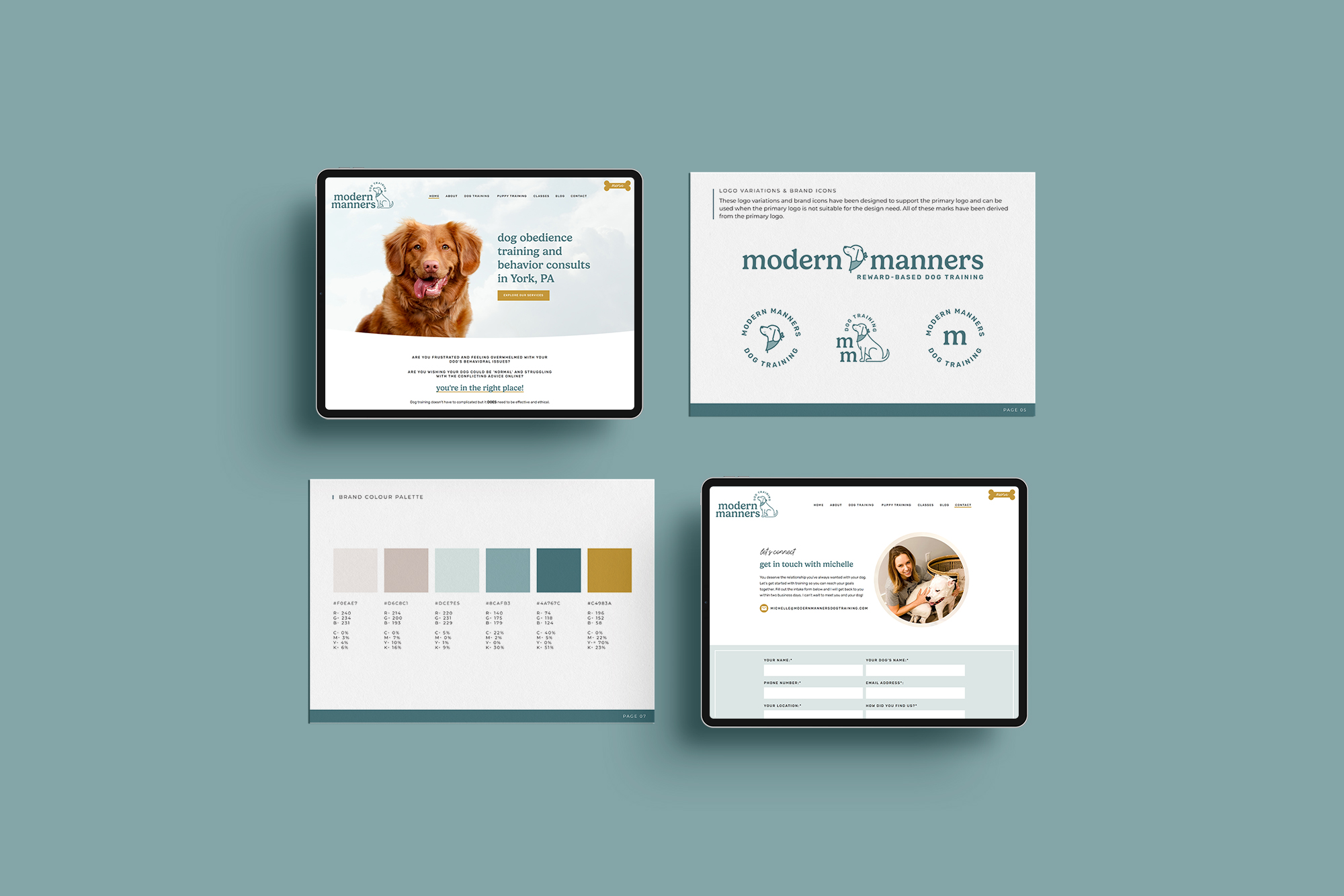 brand and website design for a dog trainer