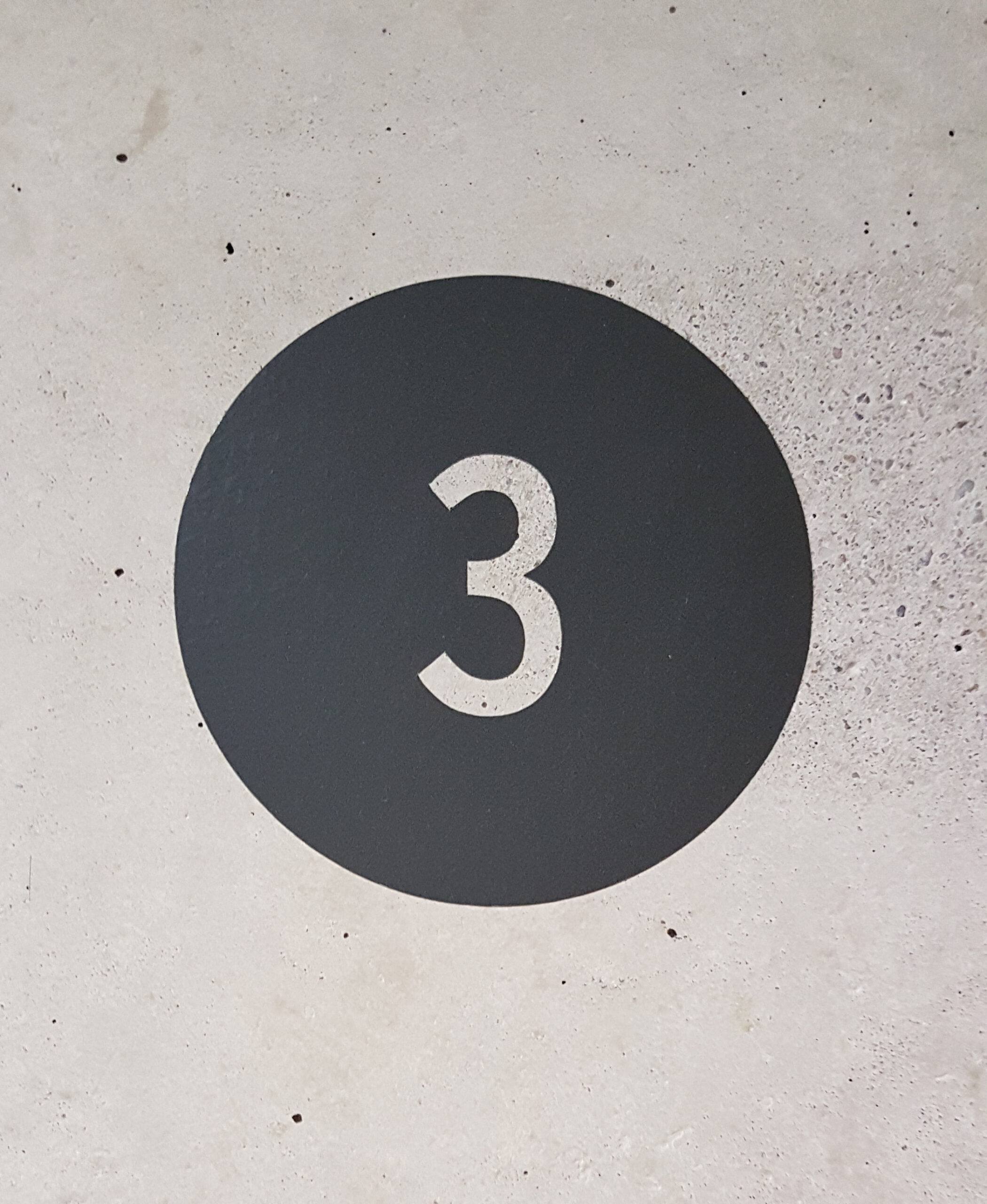 number three on concrete